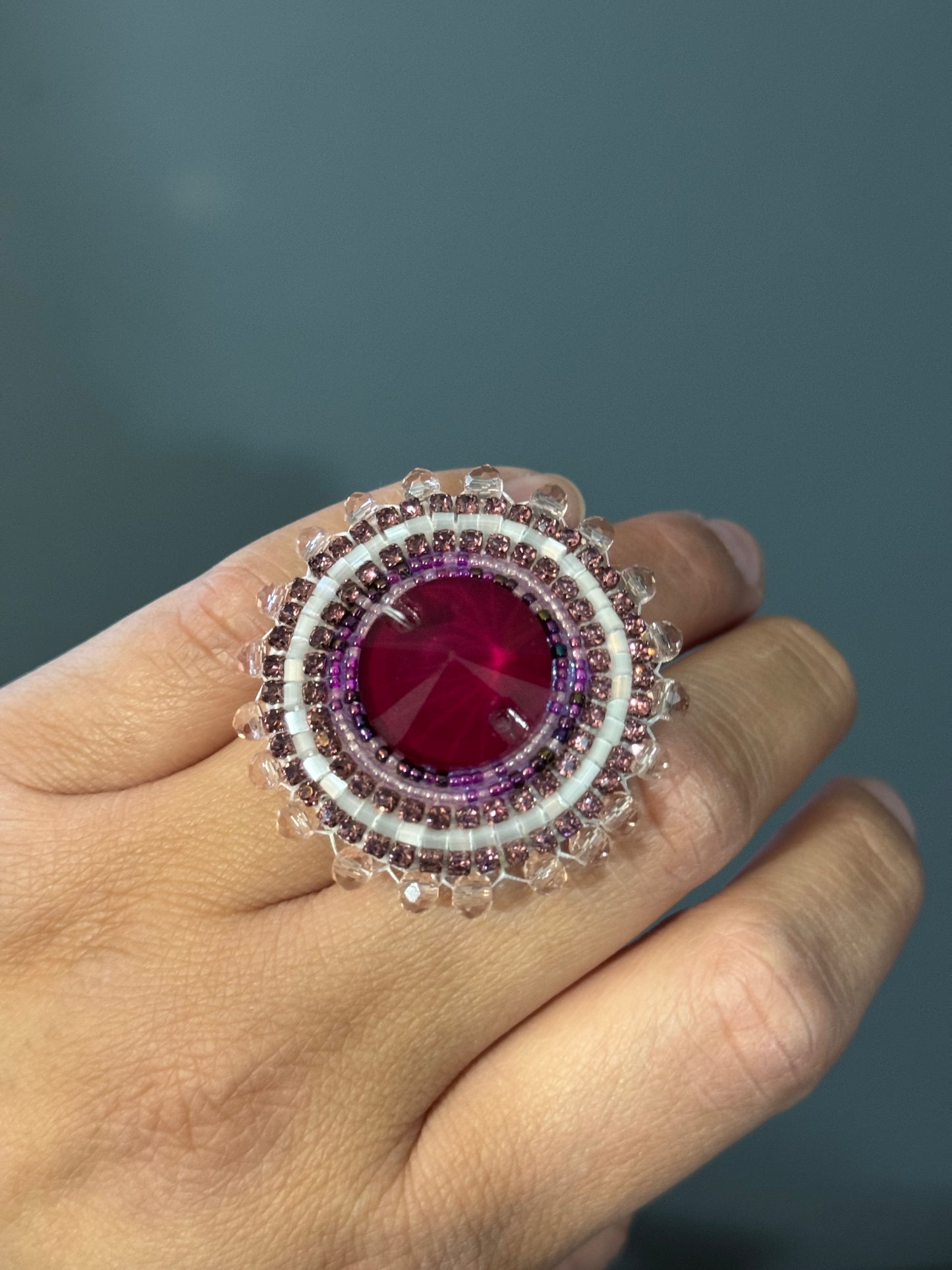 Purple adjustable ring