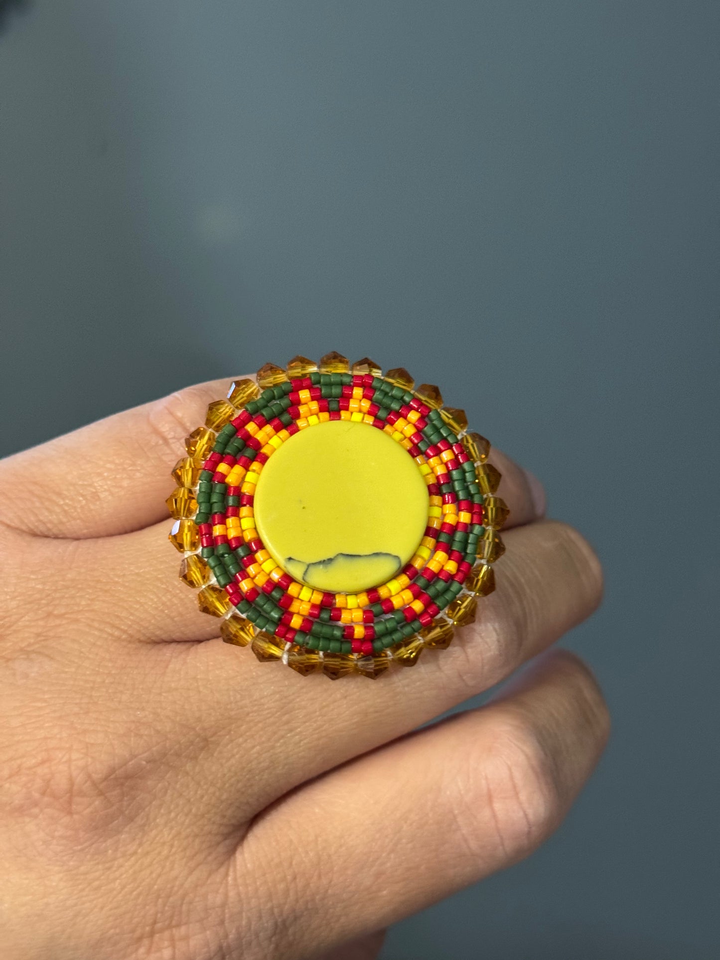 Yellow adjustable ring