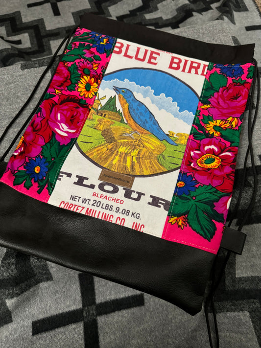 Bluebird drawstring bag