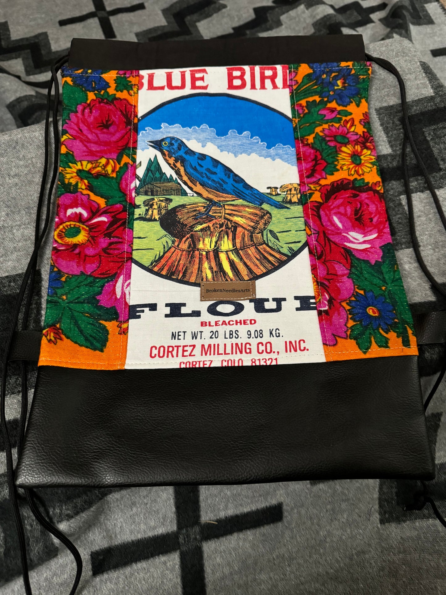 Bluebird drawstring bag